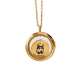 [snuggle snout] 遺毛ペンダント 肖像記念ジュエリー 手元供養 ペット 名入れ 両面刻印 オーダーメイド 歯 爪 遺骨 保管 回転式 ステンレス製 犬 猫 円形 金 銀 ローズゴールド 永久保存 贈り物 ギフト プレゼント