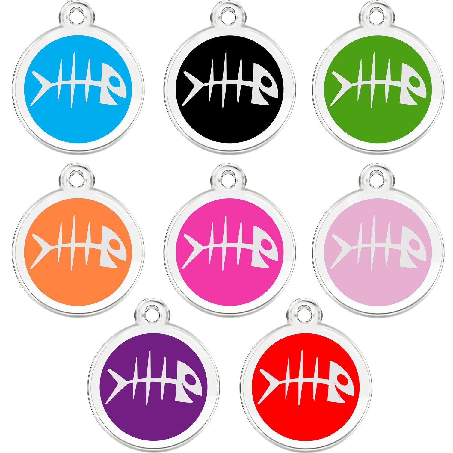 CNATTAGSパーソナライズ刻印デザイナーラウンド魚ペットタグ犬タグの猫タグ CNATTAGS Personalized Engraved Designer Round Fish Pet Tag Dog Tag Cat Tag (アクア Aqua)