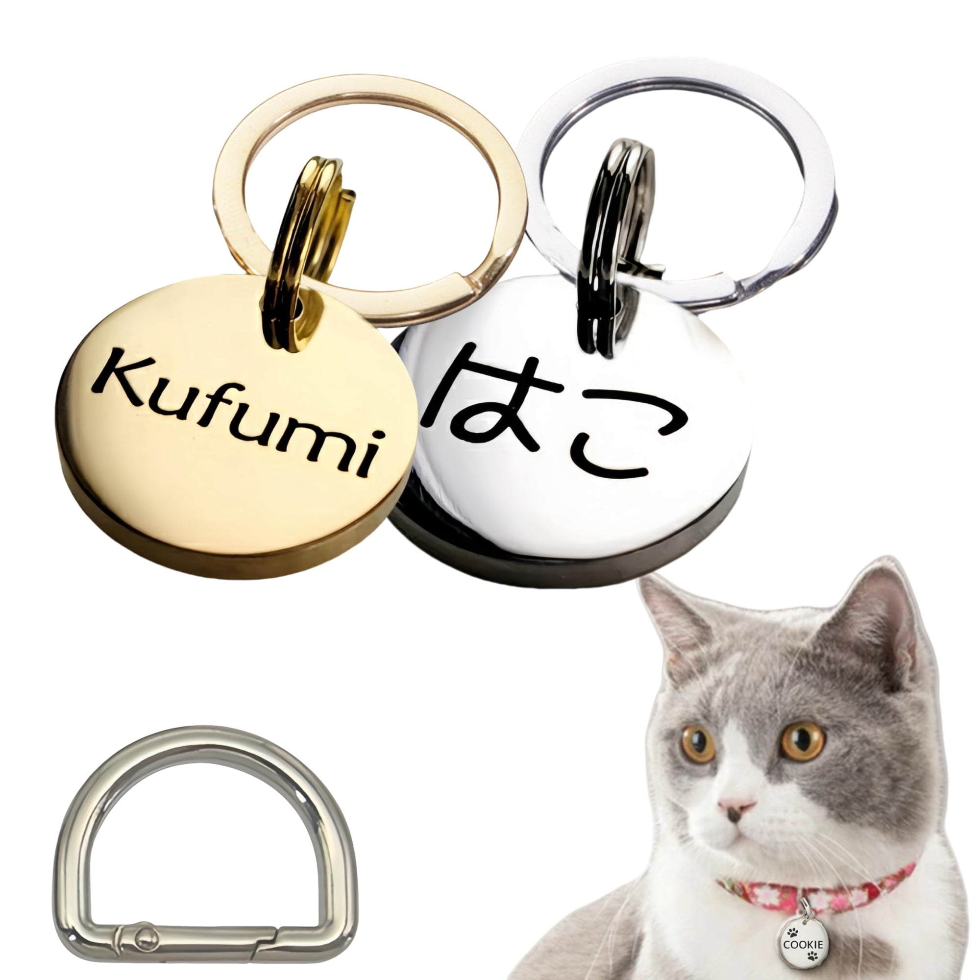 迷子札 猫 犬 ネームタグ ペットタグ 名前入れ 両面彫刻 猫 小中型犬用 ペットIDタグ カスタマイズ 軽量 かわいいシンボル 迷子防止 首輪名前アクセサリー (イエローグルード, XS15MM)