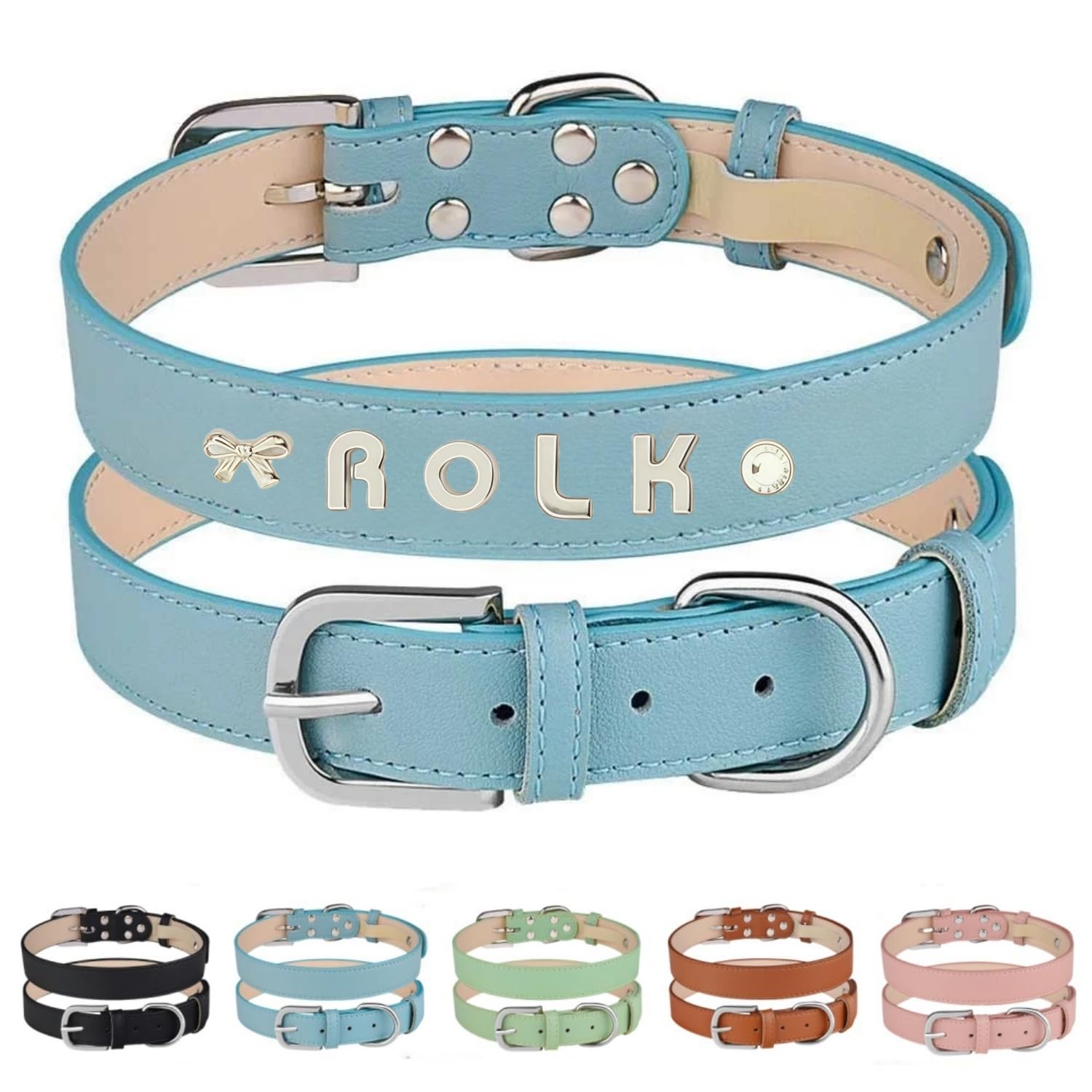 犬 首輪 名入れ イニシャル 犬首輪 革製 名前入れ おしゃれ かわいい カスタム 迷子札 小型犬 中型犬 大型犬 いぬ 柔らかい 迷子防止