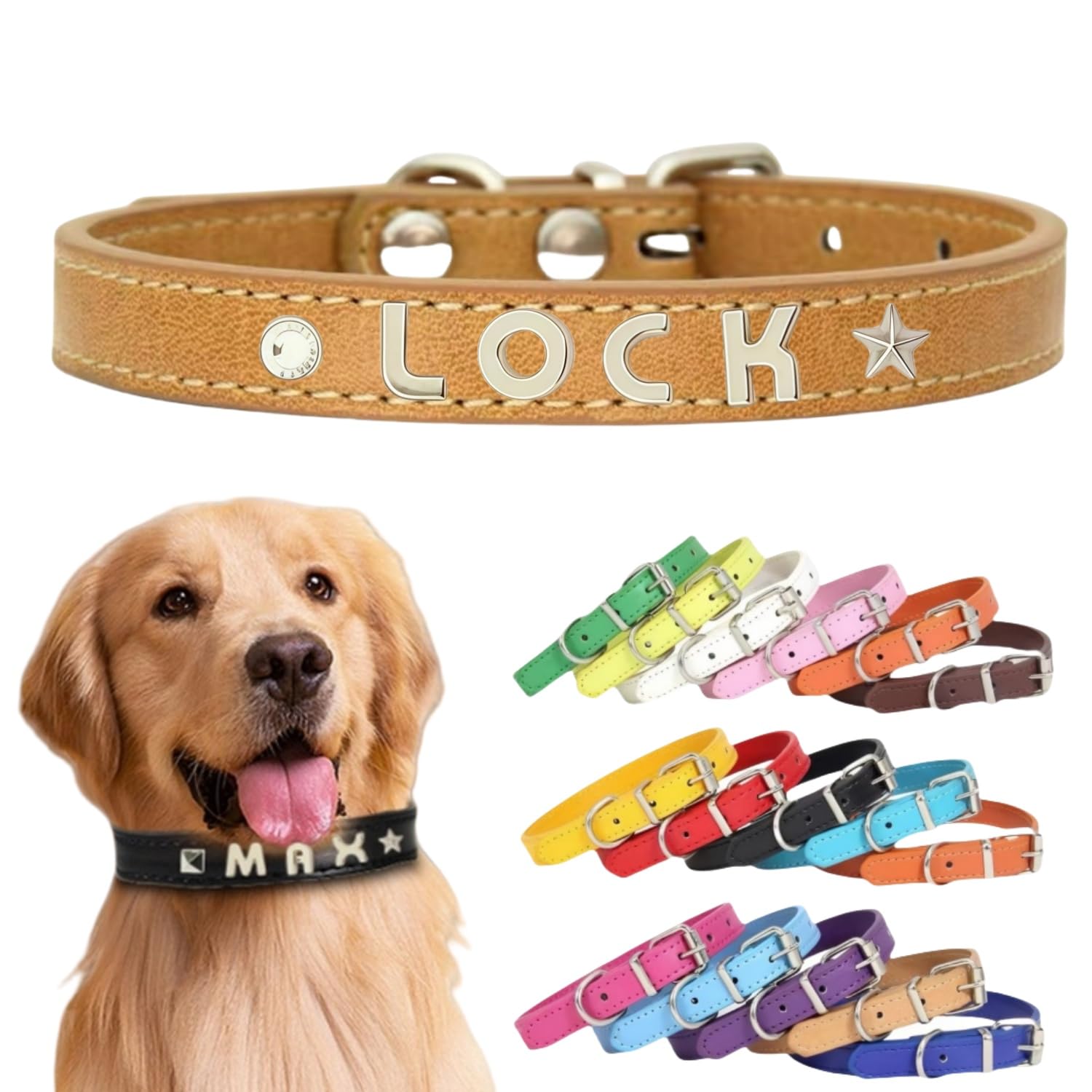 犬首輪 迷子札 名入れ刻印無料 犬用訓練首輪 小型・中型・大型犬対応 サイズ調節可能 革 レザー彫刻 超軽量 通気パッド おしゃれ かわいい ペット用品 ハーネス
