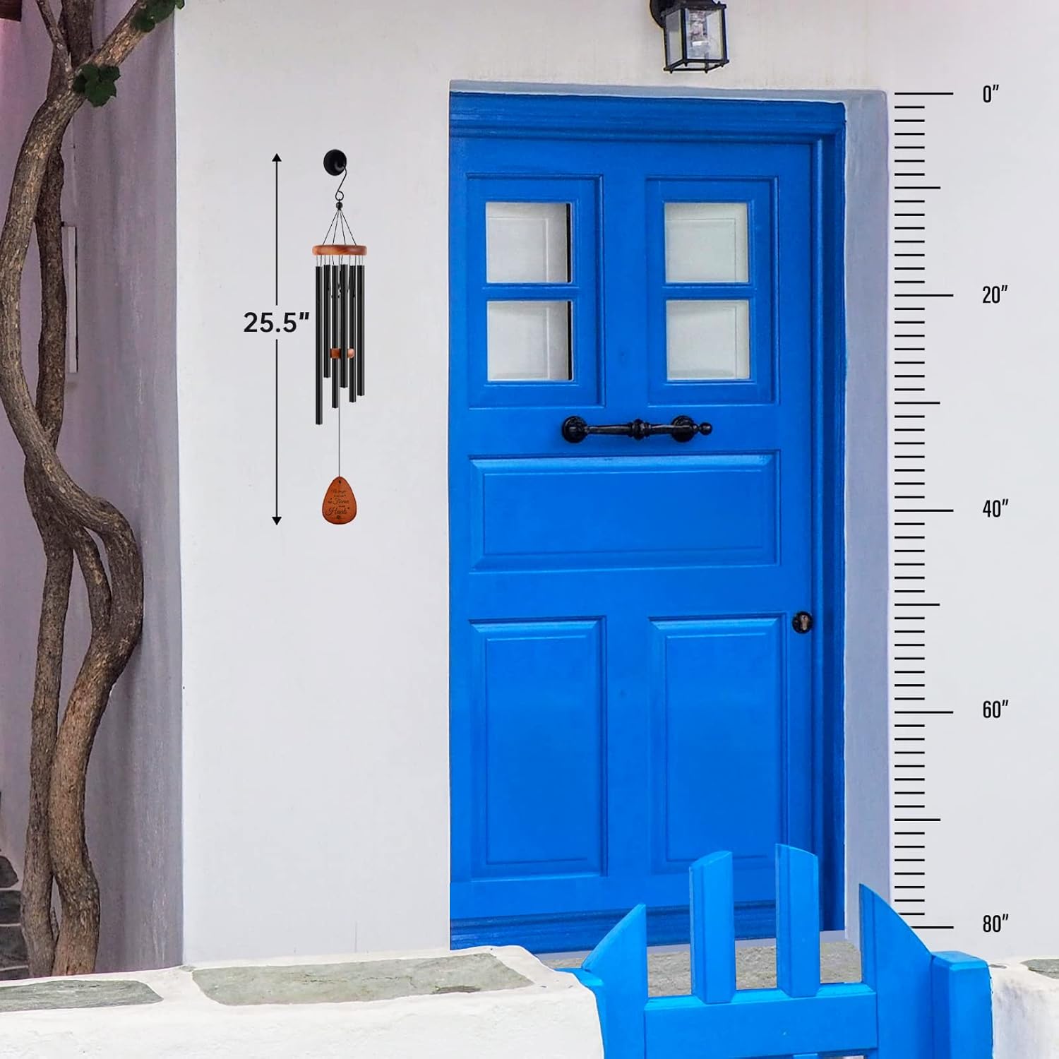 SteadStyle ペットメモリアルウィンドチャイム - 犬を亡くした方へのお悔やみウィンドチャイム 犬を亡くした方のためのメモリアルウィンドチャイム 足跡の贈り物 (25.5インチ)