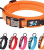 ペット用首輪 犬 猫 名前入れ刻印可能 犬の 小型、中型、大型犬ペット用品 3M反射材料 首負担軽減 通気 軽量 ソフト 調節可能 (橙色, XXS首輪サイズ(26-35CM))