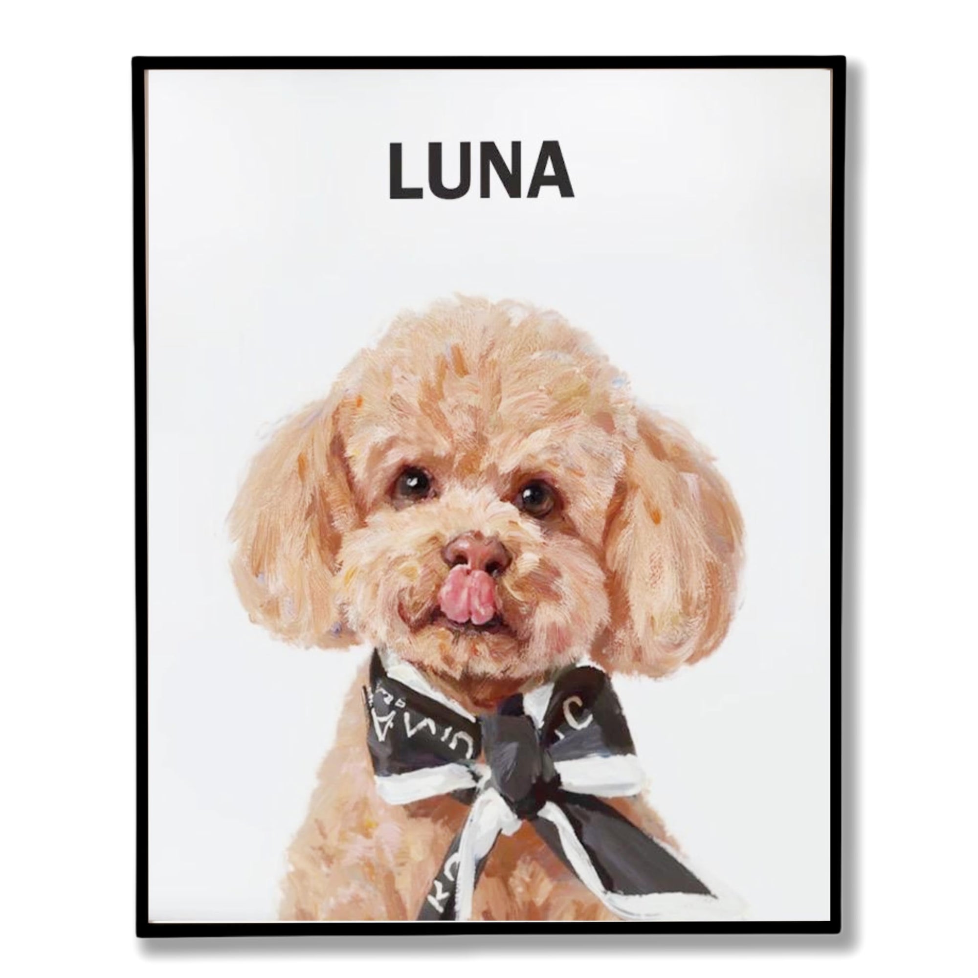 ペット肖像画 油絵風 ペットキャンバス カスタムアート フレーム付き 犬 猫 写真から作成 記念ギフト・誕生日・家族インテリアに最適