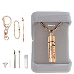 [snuggle snout] 遺骨 ペンダント カプセル 刻印 【ガラス管入り 二重防水】 収骨キット付属 ネクレス キーホルダー アクセサリー メモリアルペンダント 写真が入る 遺骨入れ 遺髪入れ