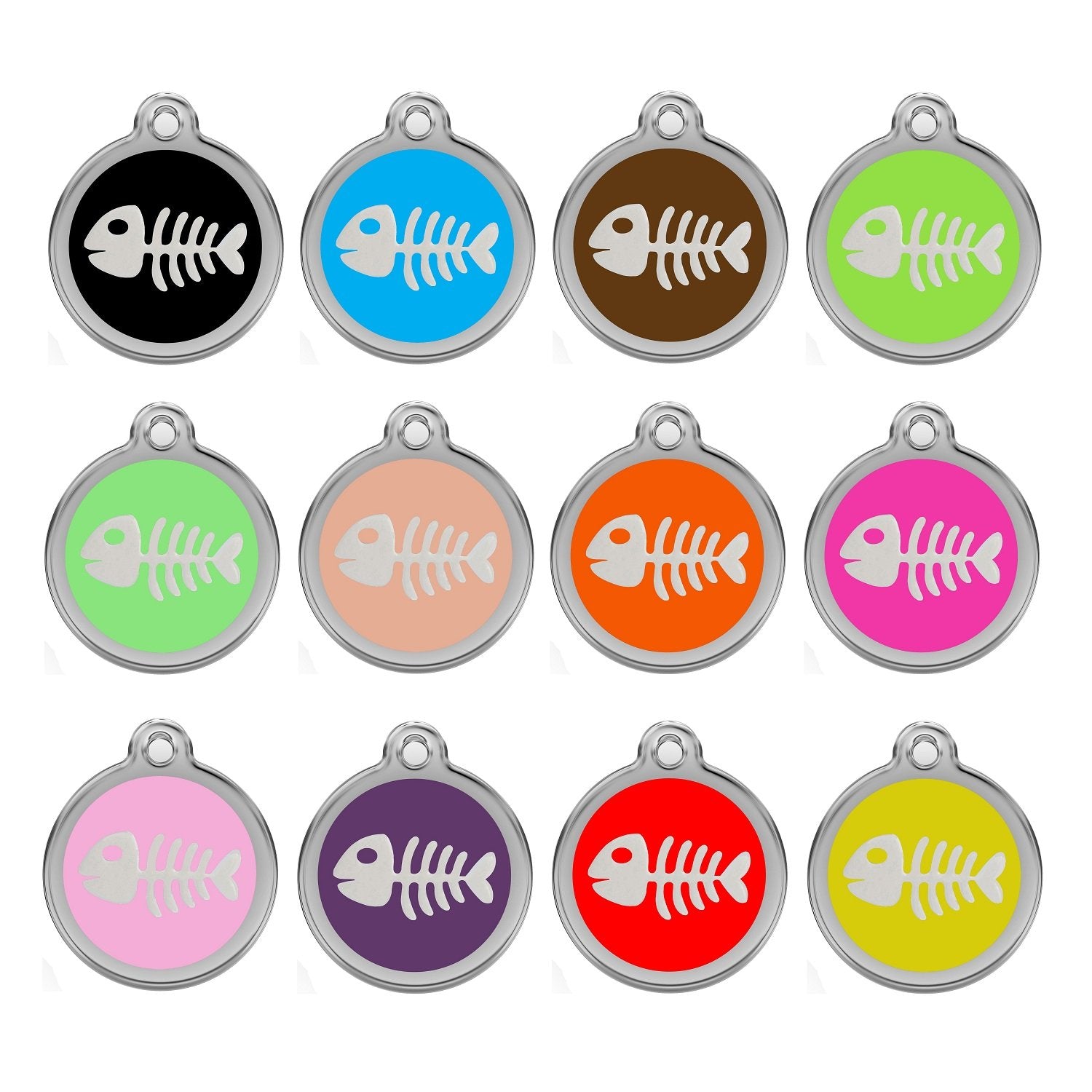 CNATTAGSパーソナライズ刻印デザイナーラウンド魚ペットタグ犬タグの猫タグ CNATTAGS Personalized Engraved Designer Round Fish Pet Tag Dog Tag Cat Tag (アクア Aqua)