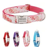 犬の首輪 迷子札付き 犬首輪 お洒落 名前入れ 彫刻 可能 犬用トレーニング首輪 小型犬・中型犬・大型犬用 首輪 サイズ調節可能 ペット用品 リード付き 犬の首輪 フワフワ素材 超軽量 通気クッション かわいい