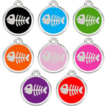 CNATTAGSパーソナライズ刻印デザイナーラウンド魚ペットタグ犬タグの猫タグ CNATTAGS Personalized Engraved Designer Round Fish Pet Tag Dog Tag Cat Tag (アクア Aqua)