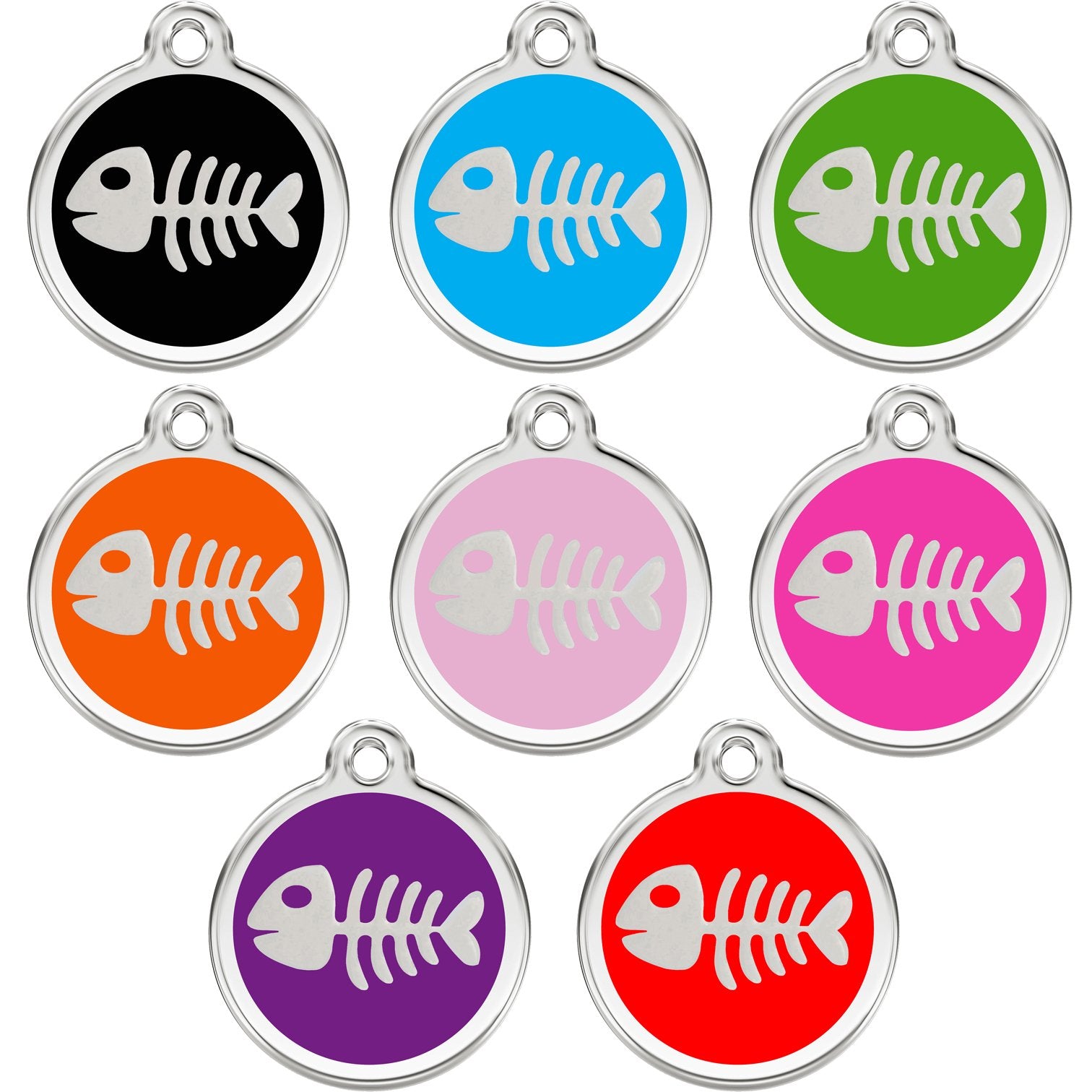 CNATTAGSパーソナライズ刻印デザイナーラウンド魚ペットタグ犬タグの猫タグ CNATTAGS Personalized Engraved Designer Round Fish Pet Tag Dog Tag Cat Tag (アクア Aqua)