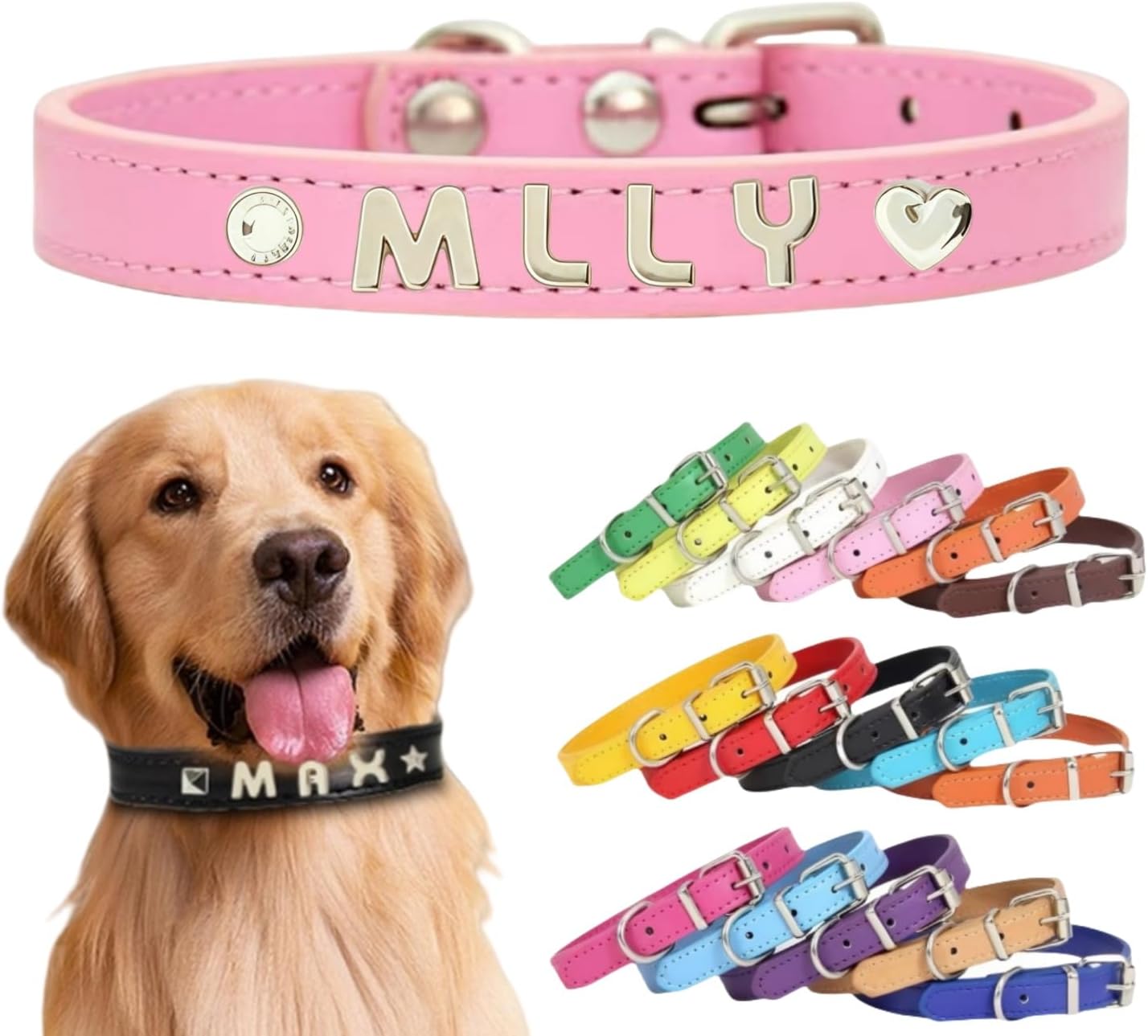 犬首輪 迷子札 名入れ刻印無料 犬用訓練首輪 小型・中型・大型犬対応 サイズ調節可能 革 レザー彫刻 超軽量 通気パッド おしゃれ かわいい ペット用品 ハーネス