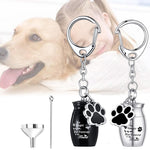 Refoiner 遺骨 キーホルダー遺骨入れ ミニ骨壷2点セットペット 骨壺分骨用 骨壺 ミニ手元供養遺骨 アクセサリー ペット メモリアルペンダント 仏具用品 漏斗 ミニ付ステンレス製キーホルダー 小物入れ遺骨カプセル 犬猫用メモリアル用品 ペット用品(ゴールド＋ローズゴールド)