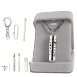 遺骨 ペンダント カプセル 刻印 【ガラス管入り 二重防水】 収骨キット付属 ネクレス キーホルダー アクセサリー メモリアルペンダント 写真が入る 遺骨入れ 遺髪入れ