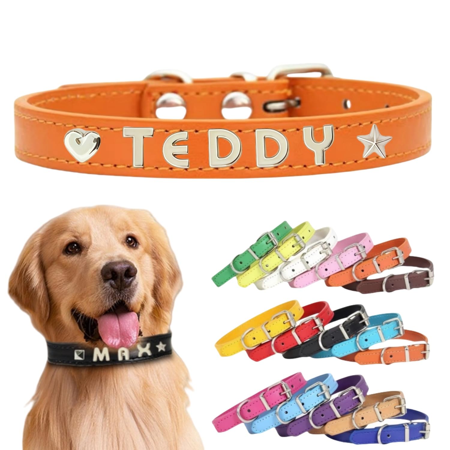 犬首輪 迷子札 名入れ刻印無料 犬用訓練首輪 小型・中型・大型犬対応 サイズ調節可能 革 レザー彫刻 超軽量 通気パッド おしゃれ かわいい ペット用品 ハーネス