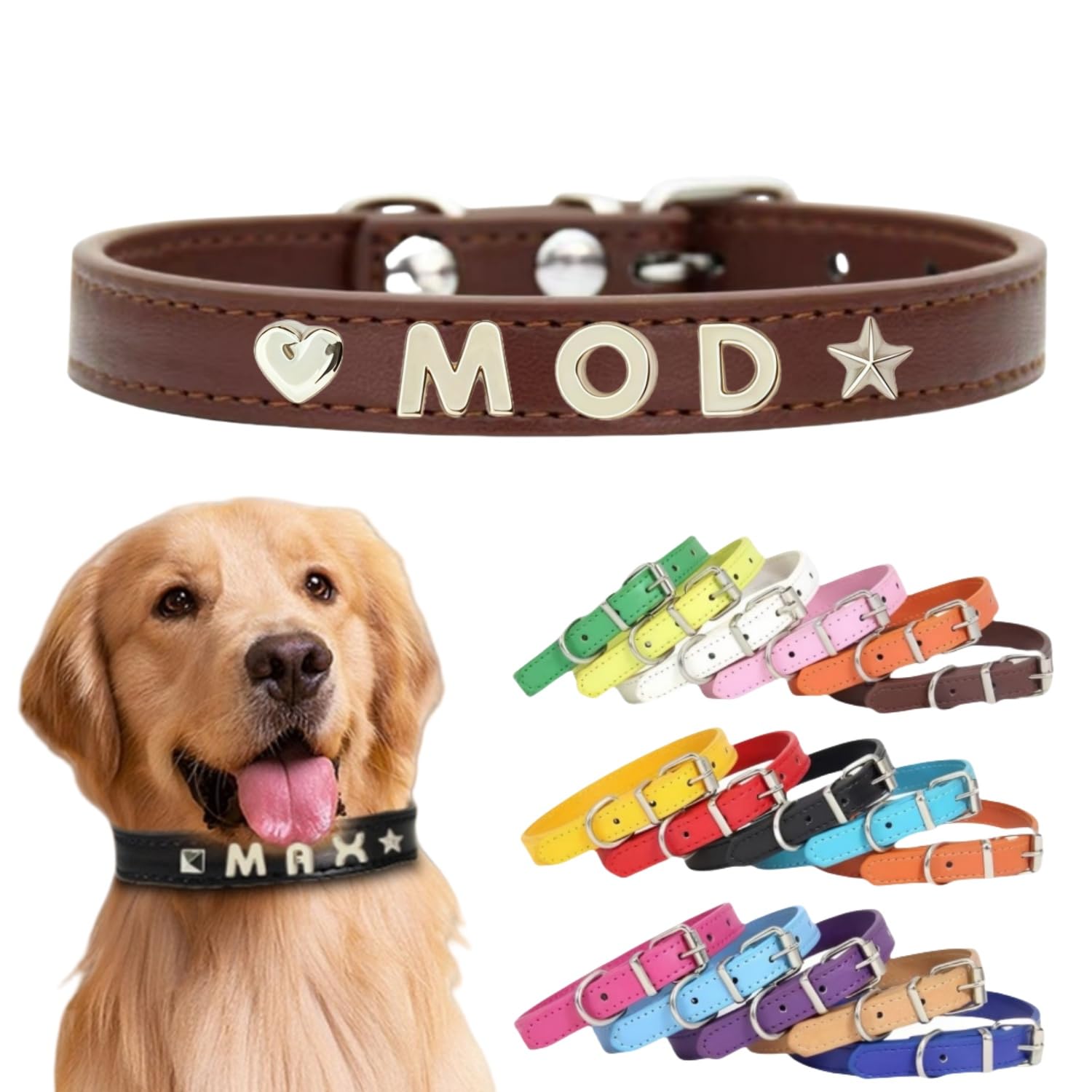 犬首輪 迷子札 名入れ刻印無料 犬用訓練首輪 小型・中型・大型犬対応 サイズ調節可能 革 レザー彫刻 超軽量 通気パッド おしゃれ かわいい ペット用品 ハーネス