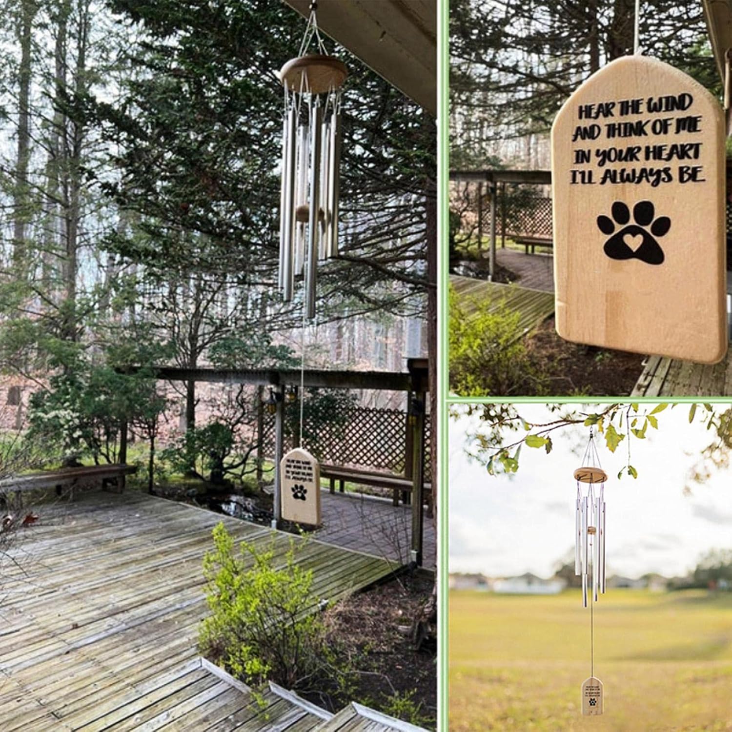 メタルポープリントウィンドチャイム - 豊かな音の猫犬記念ギフト | 屋内屋外装飾用メタルガーデンペンダント Qwrt