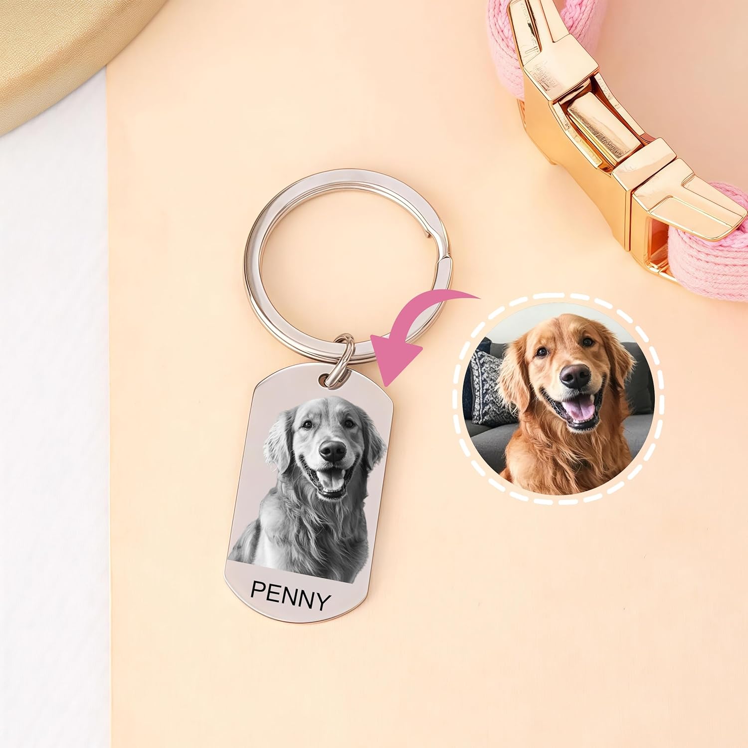 迷子札 ペット用 軽量 カスタムオーダー 犬 猫 肖像刻印 かわいいシンボル IDタグ 迷子防止 両面名札 キーホルダー付き プレゼント 首輪アクセサリー ステンレス製