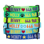 犬 首輪 迷子札 刺繍 名入れ 超軽量 犬首輪 犬用迷子札 刺繍迷子札 小型犬 中型犬 大型犬 刺繍ネームくびわ 猫 犬 名前 電話番号 文字対応 13色