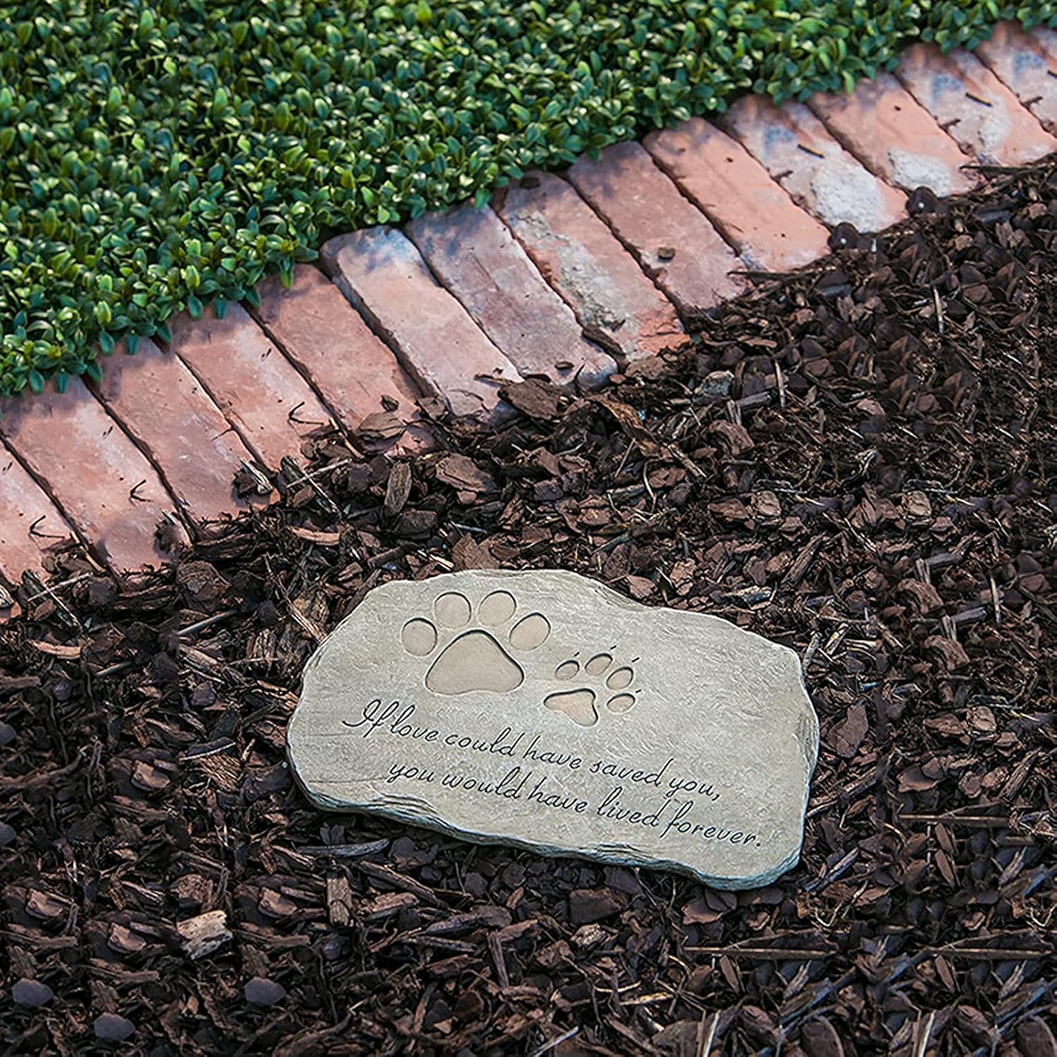 MrMrKura ペット墓石 ペットお墓 プレート 犬お墓 庭 屋外 足跡墓石 ペット記念碑 ペット樹脂 メモリアル ペット供養 犬用 猫用 オーダーメイド ペット記念石マーカー ペット位牌 樹脂製 墓 飾り