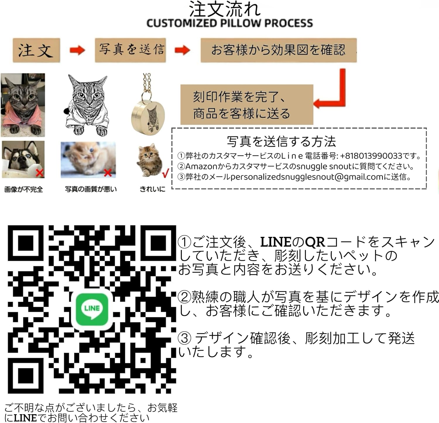 [snuggle snout] オリジナル オーダーネックレス 写真入り 両面刻印 オーダーメイド ペットネックレス 犬のネックレス 猫のネックレス 手作りギフト 母の日の贈り物 記念日 ママへ おばあちゃんへ ユニークなジュエリー ギフトボックス付き