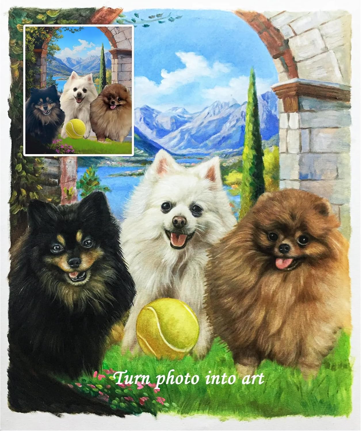 ペット肖像画 手描き油絵 10年経験プロ画家制作 犬 猫 ペット メモリアル アート 結婚祝い 誕生日プレゼント