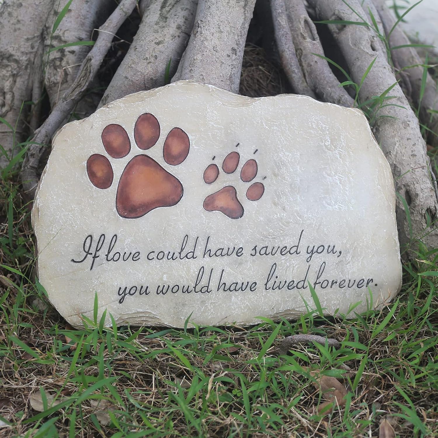 MrMrKura ペット墓石 ペットお墓 プレート 犬お墓 庭 屋外 足跡墓石 ペット記念碑 ペット樹脂 メモリアル ペット供養 犬用 猫用 オーダーメイド ペット記念石マーカー ペット位牌 樹脂製 墓 飾り