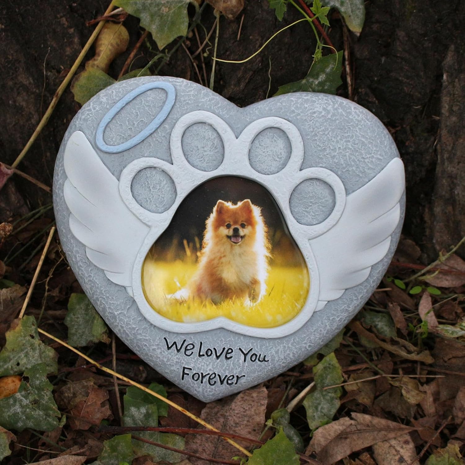 Nlrlo 犬の墓地の装飾、墓のための犬墓地の装飾,犬への心の同情を愛する - 墓のためのペットのフォトフレームの墓石と死別する天国のマーカー